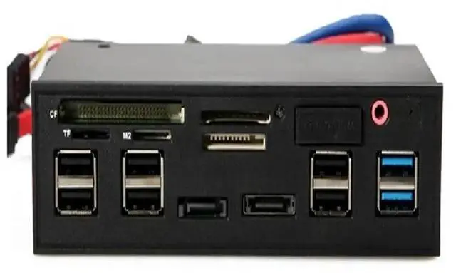 Main image of FOR 5.25"PC Media Dashboard Multi-Function Front Panel 2-Port USB 3.0 +6-Port + USB2.0 All In 1 Card Reader + eSATA+ SATA+Auido Port