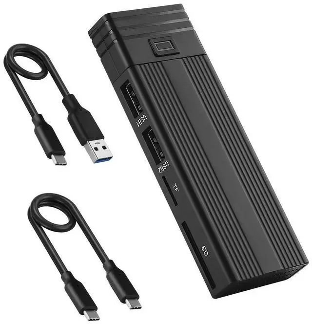 Main image of FOR M.2 hard disk box type-c SATA NVME protocol USB3.1/3.2 10G with USB HUB card reader PC mobile ssd enclosure