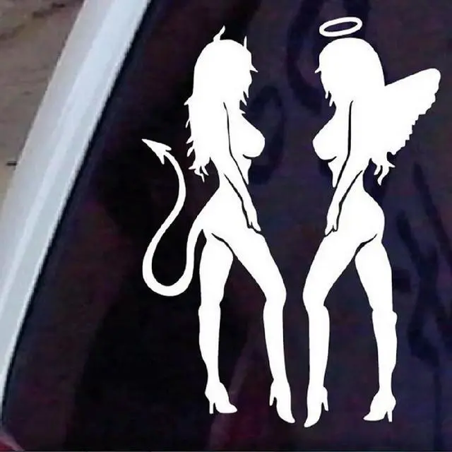 Main image of Sexy Girls Angel Devil Demon Car Vinyl Decal Sticker