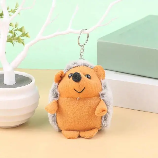 Main image of Plush Hedgehog Pompon Keychain