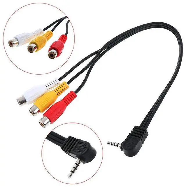 Main image of 3.5mm to 3 RCA AV Adapter 90°