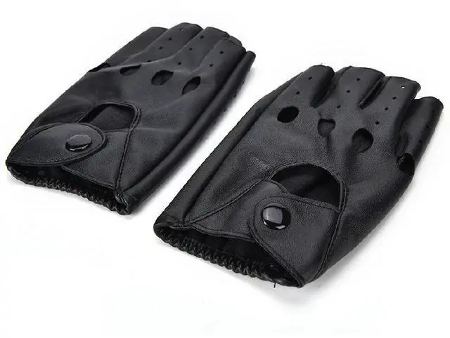 Main image of PU Leather Fingerless Driving Gloves