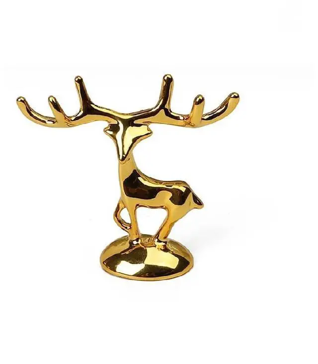 Main image of Lucky Elk Deer Statue Golden Car Decoration Gift