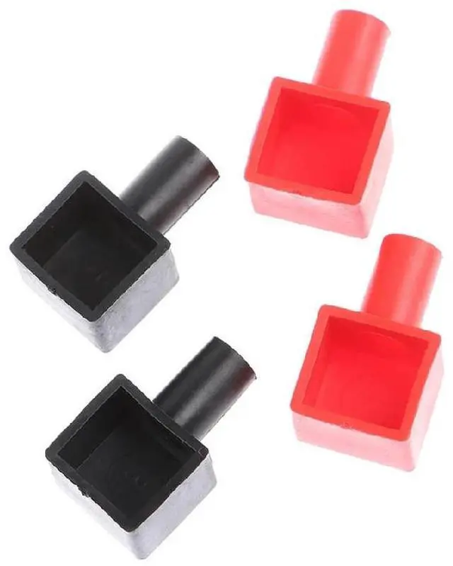 Main image of Square Motorcycle Terminal Rubber Covers 4pcs