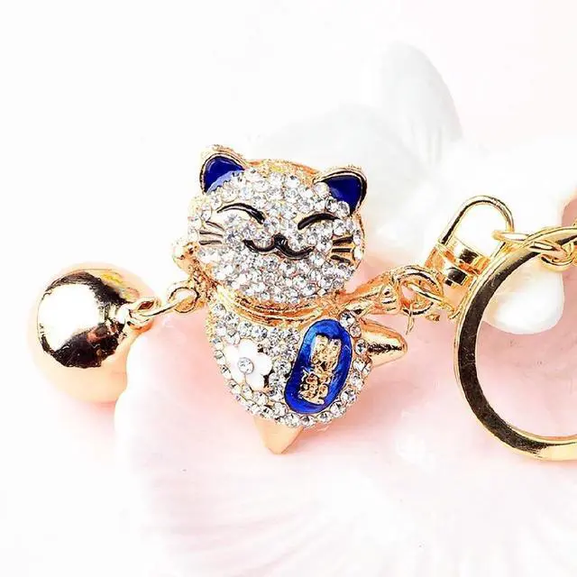 Main image of Crystal Cat Keychain Bell Rhinestone