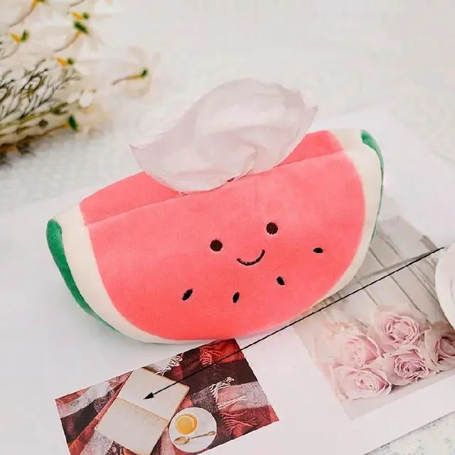 Main image of Plush Tissue Box Pineapple/Watermelon