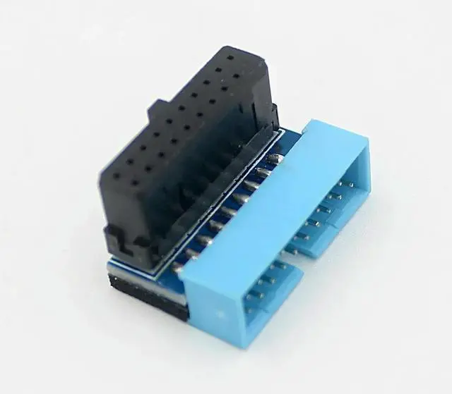 Main image of FOR 2PCS USB 3.0 19 Pin 20pin Male To Female Extension Adapter Up Down Angled 90 Degree for Motherboard Mainboard