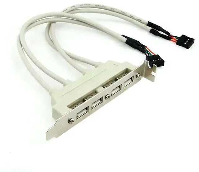 Main image of FOR 4 PORTS USB 2.0 Female Screw to 2Motherboard 9p header cable with bracket 4-Port USB Rear Panel Bracket Host Adapter