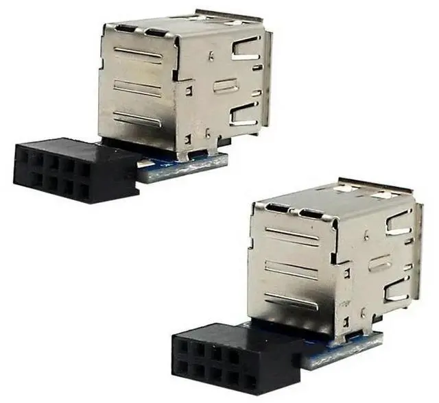 Main image of FOR 2Pcs Motherboard 9Pin to Dual USB2.0 PC Hardware Cable Adapter with Built-in USB Interface