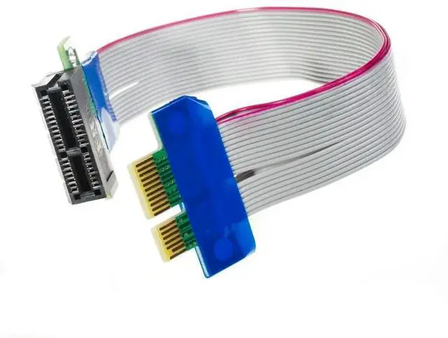 Main image of FOR PCI-E 1X to 1X X1 Slot Riser Card Extender Extension Ribbon PCIe Flex Relocate Cable for