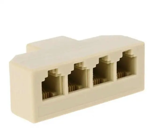 Main image of FOR 4 Way Telephone Splitter RJ11 6P4C Male to 4 Female Outlet Ports Sockets Phone Line Splitter Adapter for Telephone