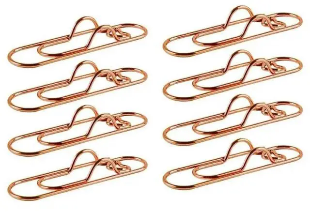 Main image of FOR Elegant Heart Paper Clips Set of 8 Pieces Carbon Steel Colorful Pen Fastener Perfect For Office Supplies And Gifts