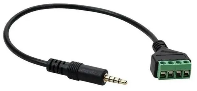 Main image of FOR 3.5mm 4 Pin Screw Terminals Balun Cable Gold Plateds Connectors for Stereo Sound Devices 30cm Length