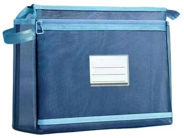 Main image of FOR Double Layered Clear Book Bag Document Organiser with Clear Label Window
