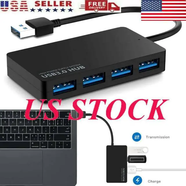 Alt view image 2 of 8 - New 4-Port USB3.0 Hub Multi USB / type c usb 3.0 Hub 4 Port adapter Expansion Splitter PC macbook pro USB 3.0 4-PORT USB HUB