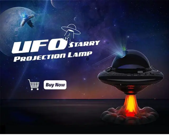 Alt view image 4 of 7 - Jicheng UFO Starry Sky Projection Lamp, Star Projector Night Light with Remote Control, 9 Projection Effects, 5 Color Modes, Timer, Adjustable Angle, for Bedroom and Kids Room, 1 Pack, Black