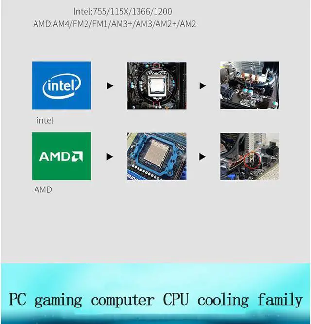 Alt view image 6 of 7 - CPU Air Cooler with 4 Copper Direct Contact Heat Pipes 120R RGB Fan Brushed Nickel Fins for Intel LGA 1700/1200/115X AMD AM5/AM4