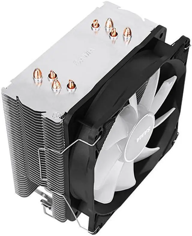 Alt view image 2 of 7 - CPU Air Cooler with 4 Copper Direct Contact Heat Pipes 120R RGB Fan Brushed Nickel Fins for Intel LGA 1700/1200/115X AMD AM5/AM4