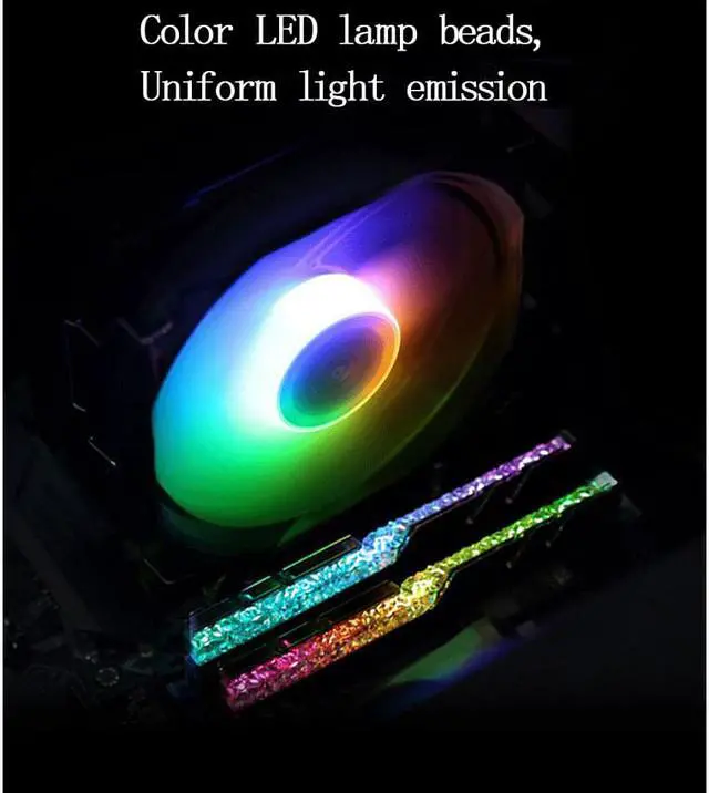 Alt view image 7 of 7 - CPU Air Cooler with 4 Copper Direct Contact Heat Pipes 120R RGB Fan Brushed Nickel Fins for Intel LGA 1700/1200/115X AMD AM5/AM4