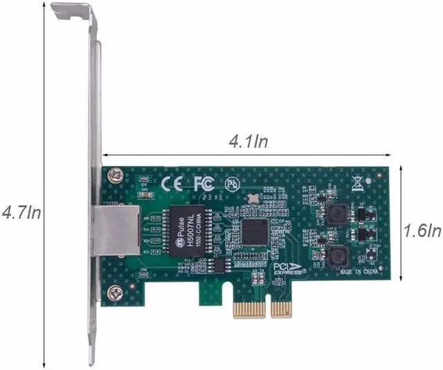 Alt view image 7 of 7 - Jicheng Gigabit Ethernet PCI-e x1 Lan Card Network Interface Network Adapter Single RJ45 Port 10/100/1000Mbps Compatible Intel EXPI9301CTBLK 82574L Desktop