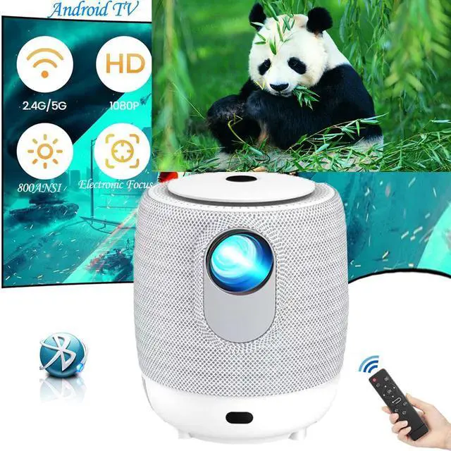 Android TV Projector 4K Video Projector Built-In Audio, 800ANSI 5G WiFi ...
