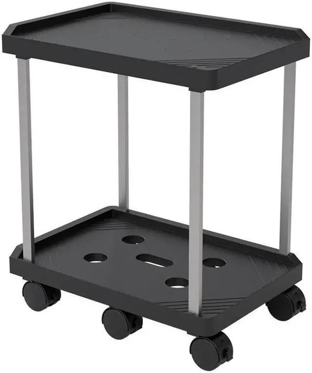 Main image of Jicheng Desktop Computer Tower Stand PC Tower Stand 2 Tier CPU Holder Stand with Wheels Mobile Computer Tower Cart Rolling PC Stand Floor for Fax Home Office