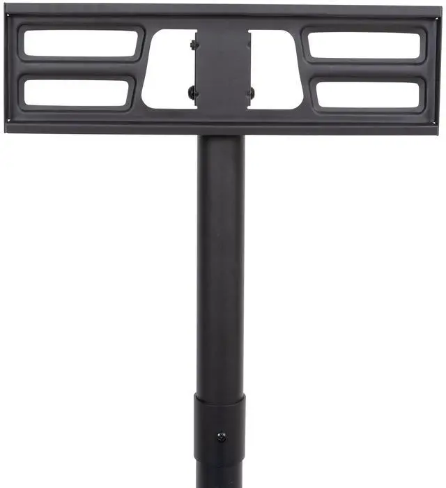 Alt view image 5 of 7 - Jicheng Mobile Stand on Wheels, Height Adjustable Tilt Rolling Stand with Media Shelf Holds Up to 55lbs Max - Black
