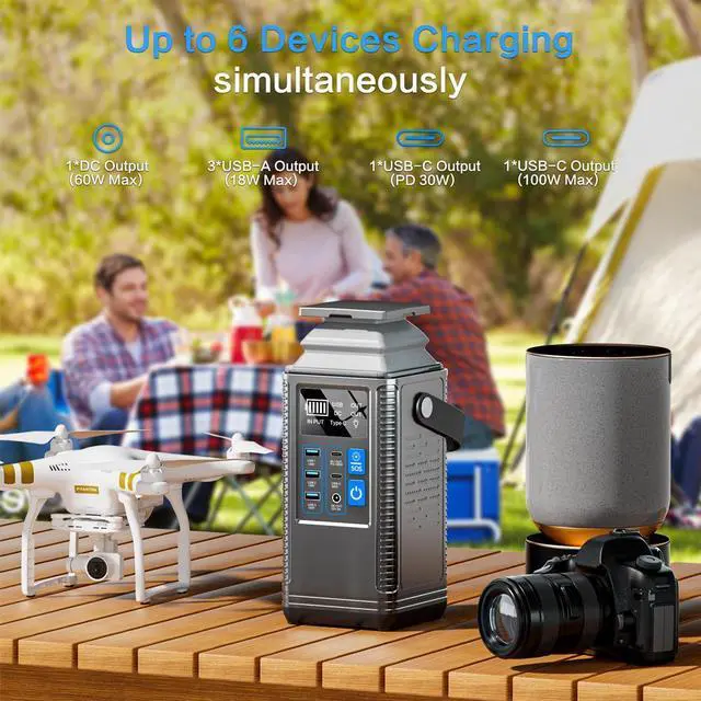Alt view image 2 of 7 - Jicheng PD 100W Power Station 296Wh Power Bank Power Station 80000mAh Portable Outdoor Generator For Outdoor Energy Storage Supply Travel, Camping