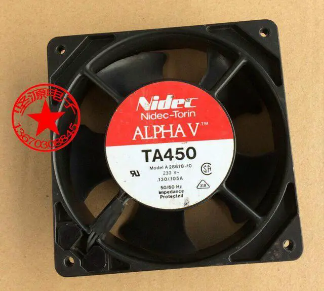 Main image of Nidec A28678-10 AC 230V 0.13A 120x120x38mm 2-pin Server Cooling  Fan