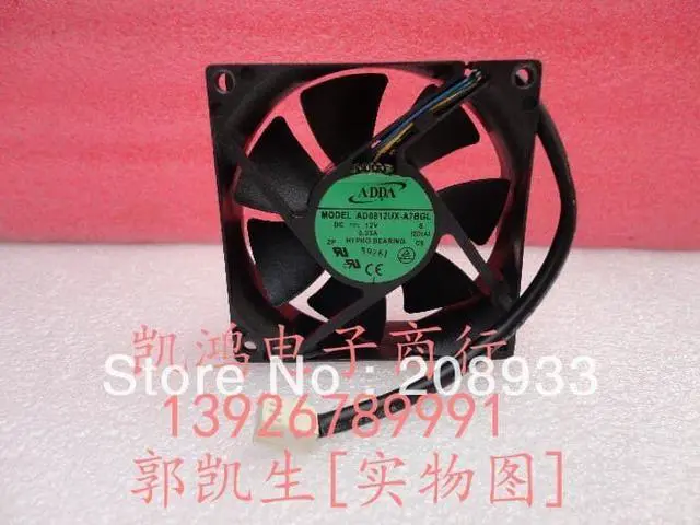 Main image of For ADDA AD0812UX-A7BGL 12V 0.33A 8CM 8025 4-pin PWM controlled fan ++cooling fan