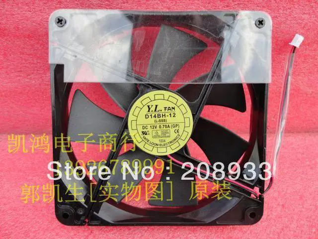 Main image of For YATELOON D14BH-12 12V 0.70A 14CM two line winds chassis power supply fan+cooling fan