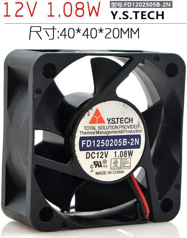 Main image of Y.S TECH FD1202505B-2N Server Cooling Fan DC 12V 1.08 40x40x20mm 2-wire