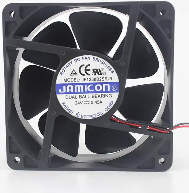 Main image of Jamicon JF1238B2SR-R DC 24V 0.45A 120x120x38mm 2-wire Server Cooling Fan