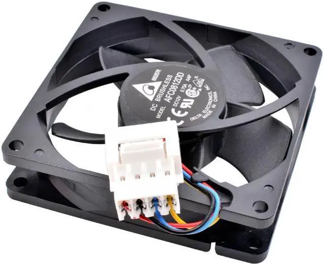 Alt view image 2 of 3 - Delta Electronics AFC0812DD AAP Server Cooling Fan DC 12V 0.75A 80x80x20mm 4-wire