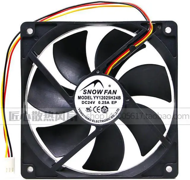 Main image of SNOW FAN YY12025H24B Server Cooling Fan DC 24V 0.25A 120x120x25mm 3-wire