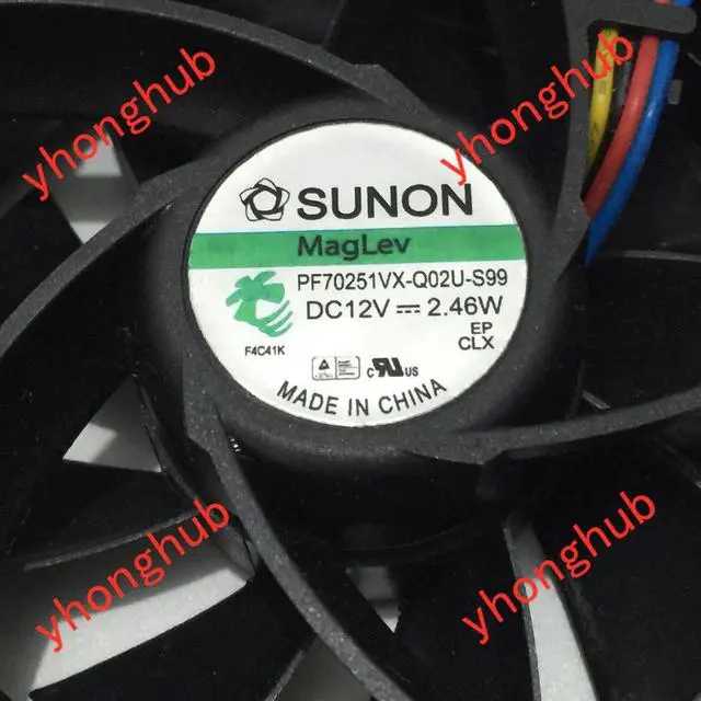 Alt view image 3 of 4 - SUNON PF70251VX-Q02U-S99 DC 12V 2.46W 70x70x25mm 4-wire Server Cooling  Fan