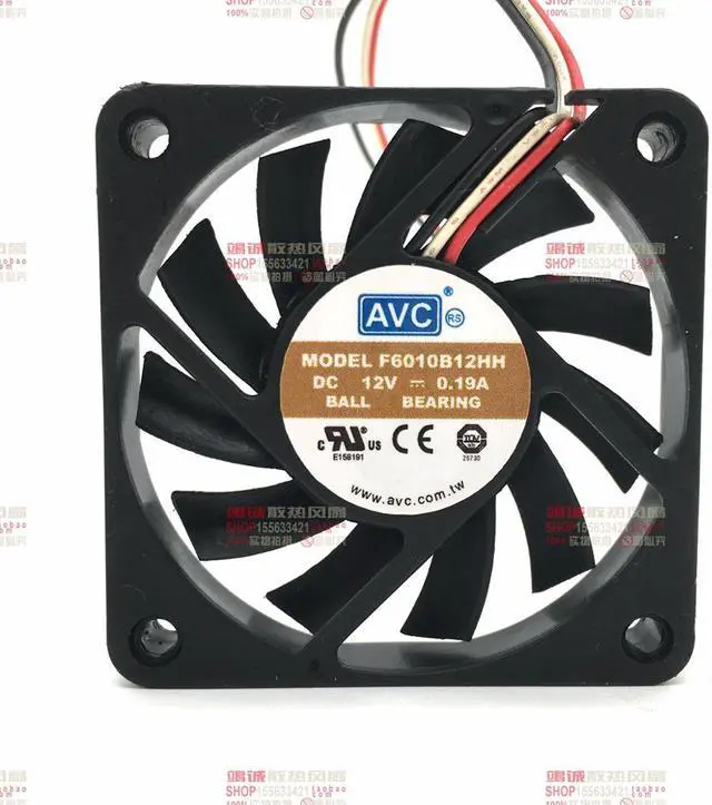Main image of AVC F6010B12HH Server Cooling Fan DC 12V 0.19A 60x60x10mm 3-wire