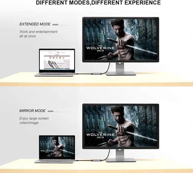 Alt view image 4 of 7 - QGeeM USB C to HDMI Adapter 4K Cable, USB Type-C to HDMI Adapter [Thunderbolt 3 Compatible] MacBook Pro 2018/2017, Samsung Galaxy S9/S8, Surface Book 2, Dell XPS 13/15, Pixelbook More