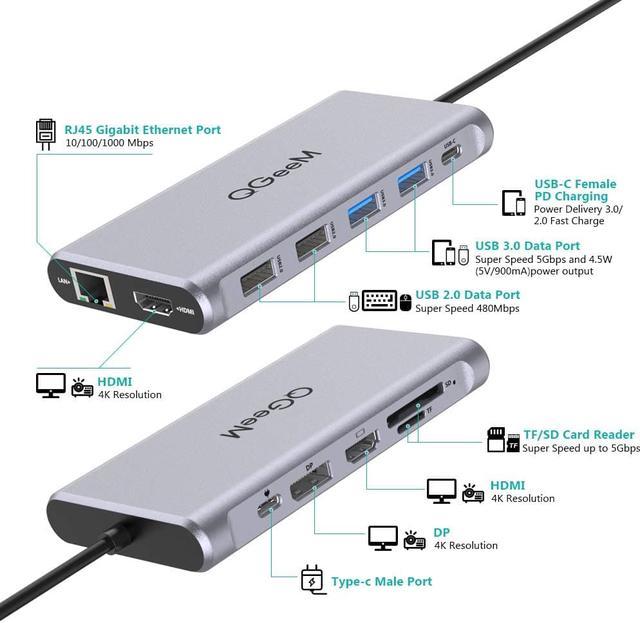USB C Hub 12-in-1 Type with Dual 4K HDMI Ports -VAVA