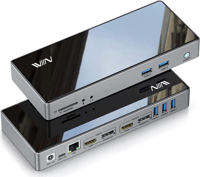 WAVLINK USB Laptop Docking Station Dual Monitors, DisplayLink Computer Dock  for M1 M2 Mac and Windows, ChromeOS, Ubuntu 20.04/22.04 (HDMI 
