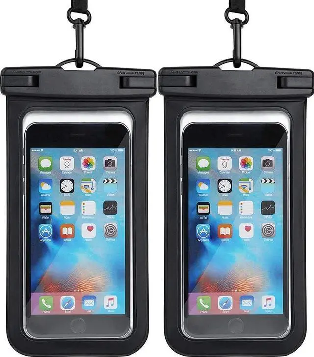 Alt view image 2 of 7 - Waterproof Phone Pouch, Waterproof Phone Case for iPhone 15 14 13 12 Pro Max XS Samsung, IPX8 Cellphone Dry Bag Beach Essentials 2Pack Light Blue