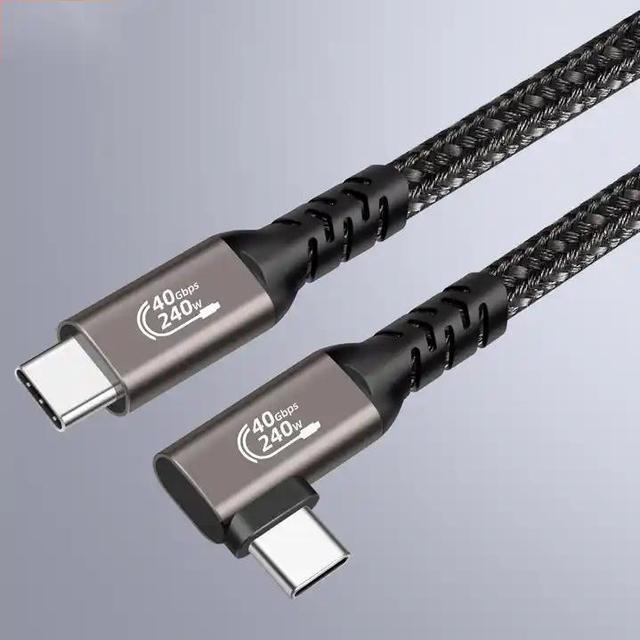 Alt view image 5 of 6 - USB 4 Cable 90 Degree 240W, USB C Cable, 40 Gbps Data Transfer, 8K Video Display for Thunderbolt 4/3 Plug, Type-C Laptop, Hub, Docking- 20 cm