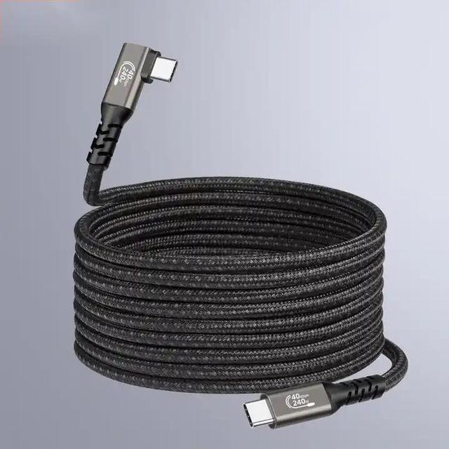 Alt view image 6 of 6 - USB 4 Cable 90 Degree 240W, USB C Cable, 40 Gbps Data Transfer, 8K Video Display for Thunderbolt 4/3 Plug, Type-C Laptop, Hub, Docking- 20 cm