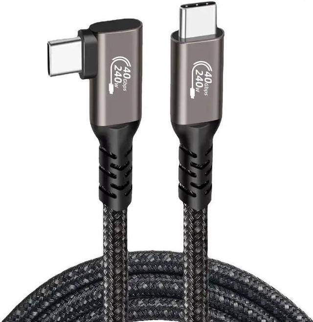 Main image of USB 4 Cable 90 Degree 240W, USB C Cable, 40 Gbps Data Transfer, 8K Video Display for Thunderbolt 4/3 Plug, Type-C Laptop, Hub, Docking- 20 cm
