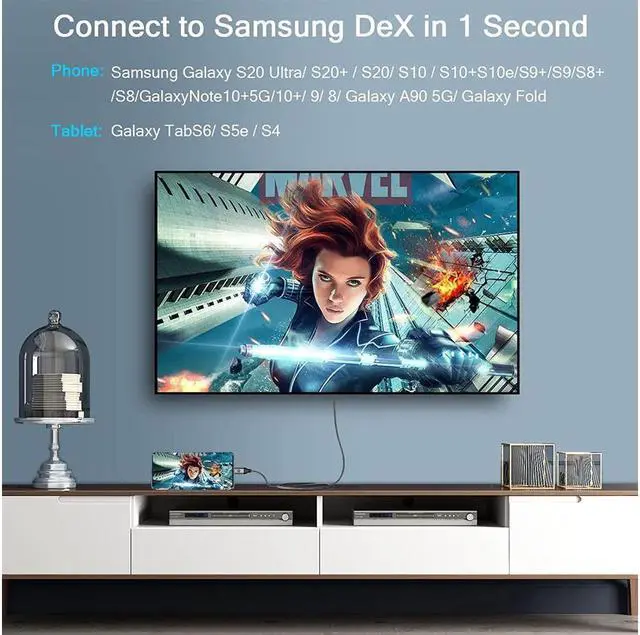 Alt view image 3 of 7 - QGeeM USB C to HDMI Cable Adapter,QGeeM 10ft Braided 4K@60Hz Cable Adapter(Thunderbolt 3 Compatible) Compatible with iPad Pro,MacBook Pro 2018 iMac, Pixel,Galaxy S9 Note9 S8 Surface Book 6 ft.