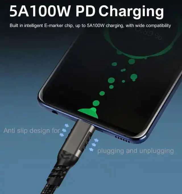 Alt view image 5 of 6 - USB 3.2 Cable 100W Compatible with Thunderbolt 3/4 Devices, USB4 Cable with 4K@60Hz Video USB-C for Thunderbolt 3/4, Dell, iPad Air 4, iPad Pro 2020, Pixel and More