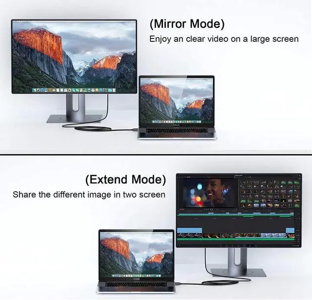 Alt view image 6 of 7 - QGEEM Displayport to HDMI Cable 6FT, Display Port (DP) to HDMI Adapter Male to Male Cord Converter for PC to HDTV, Monitor, Projector
