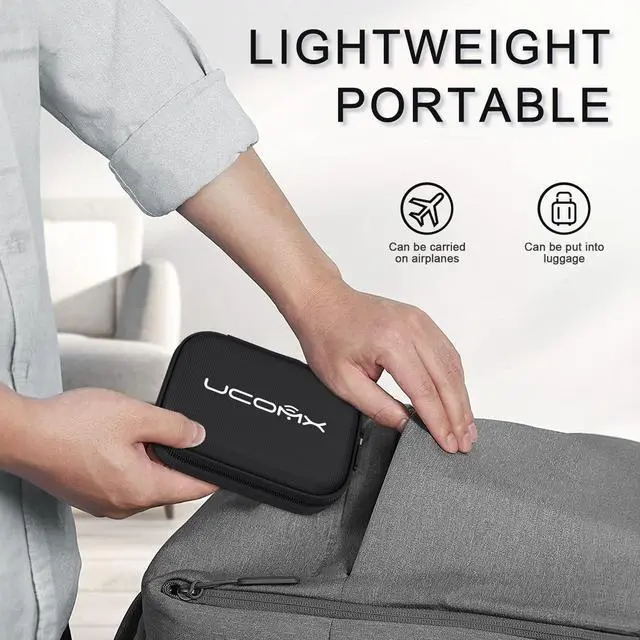 Alt view image 7 of 7 - UCOMX Travel Case for 3 in 1 Wireless Charger,Hard EVA Carrying Charger Case,Portable Storage Waterproof Bag with Zipper,Soft Durable Pouch Bag for Foldable Wireless Charger,Adapter,Cable(Box Only)