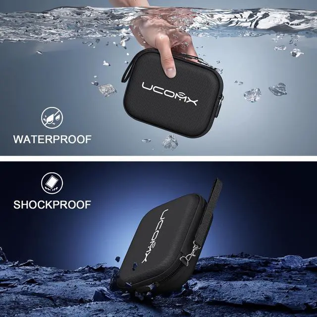 Alt view image 6 of 7 - UCOMX Travel Case for 3 in 1 Wireless Charger,Hard EVA Carrying Charger Case,Portable Storage Waterproof Bag with Zipper,Soft Durable Pouch Bag for Foldable Wireless Charger,Adapter,Cable(Box Only)