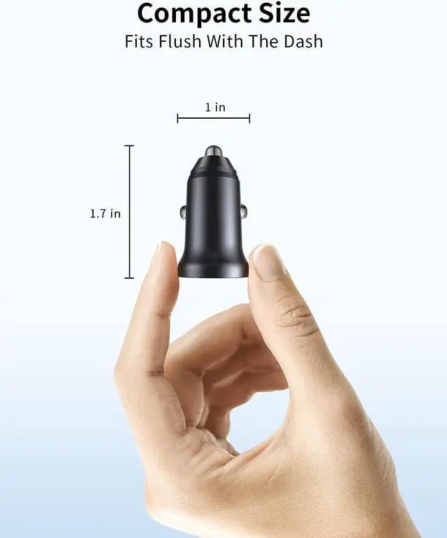 Alt view image 2 of 6 - USB C Car Charger Adapter,QGeeM 30W Super Mini Type C Power Delivery PD Fast Car Charger Compatible for iPhone12/12 Pro Max/12 Mini/iPhone 11/Pro Max/XR/XS/Max/8/8P,iPad Pro,MacBook,AirPods